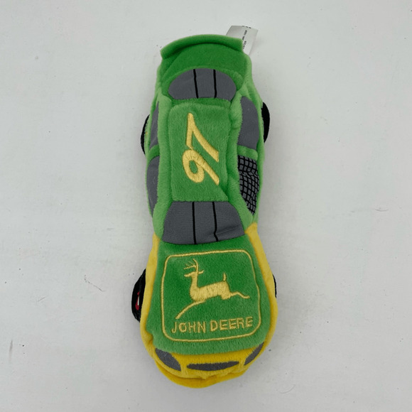 John Deere Green and Yellow Nascar Race Car Plush Beanie Toy - Picture 5 of 8